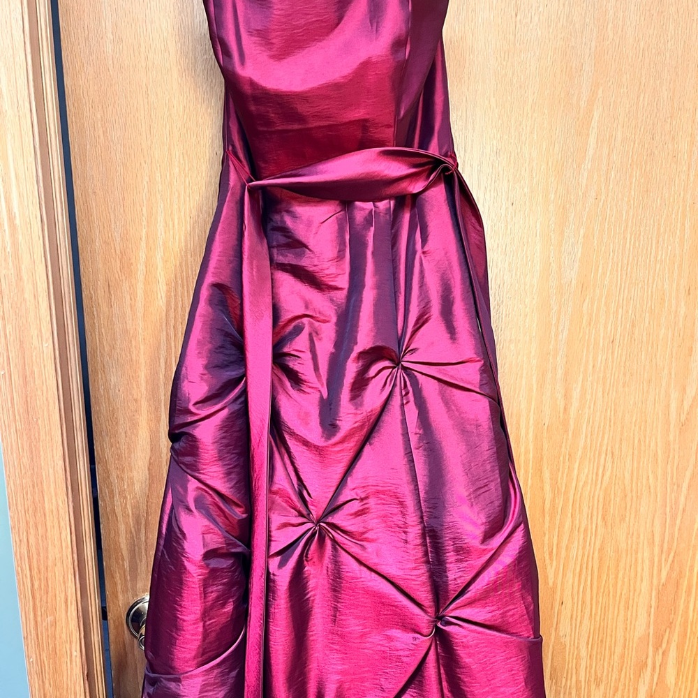 Satin Evening Gown in Rich Burgundy